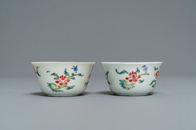 A Chinese famille rose 15-piece tea service with floral design, Qianlong