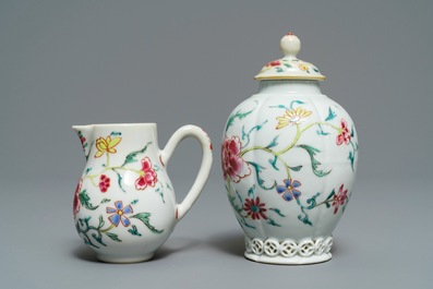 A Chinese famille rose 15-piece tea service with floral design, Qianlong