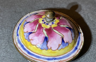 A Chinese Canton enamel teapot and cover, Qianlong