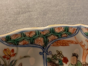 A Chinese famille verte 'Provinces' dish with the arms of England, Kangxi/Yongzheng