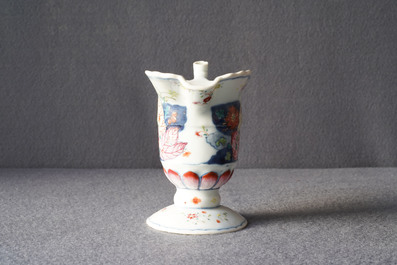 A Chinese famille rose 'Tobacco leaf' helmet-shaped jug, Qianlong