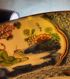 A large Chinese famille verte 'Provinces' dish with the arms of Namur, Kangxi/Yongzheng