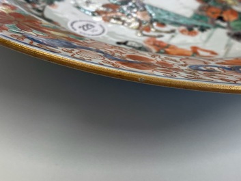 A pair of Chinese famille verte 'General Yang and Mu Guiying' dishes, Kangxi