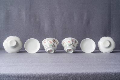 A varied collection of Chinese qianjiang cai, famille rose and blue and white porcelain, 19/20th C.