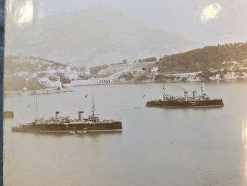 A Chinese album with nine silver gelatin albumen photos of a.o. the Shanghai Bund, dated 1899