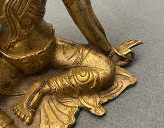 Two gilt bronze models of Tara, Tibet or Mongolia, 17/18th C.