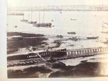 A Chinese album with nine silver gelatin albumen photos of a.o. the Shanghai Bund, dated 1899