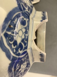 Two Chinese blue and white vases with floral design, Transitional period