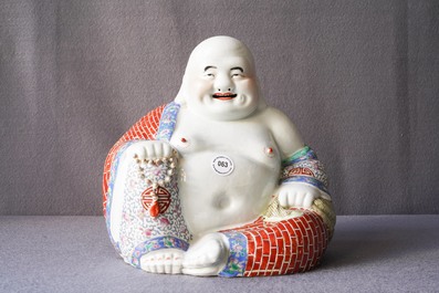 A Chinese famille rose figure of Buddha, Republic