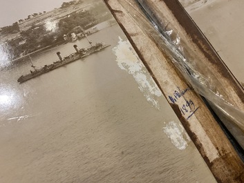 A Chinese album with nine silver gelatin albumen photos of a.o. the Shanghai Bund, dated 1899