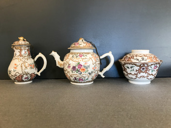 Une partie d'un service &agrave; th&eacute; en porcelaine de Chine famille rose, Qianlong