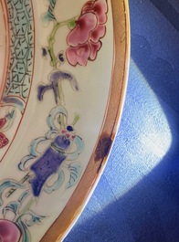 Ten Chinese famille rose 'peony' plates, Qianlong