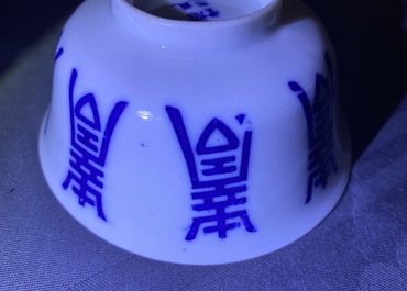 A varied collection of Chinese blue and white Vietnamese market 'Bleu de Hue' wares, 19th C.