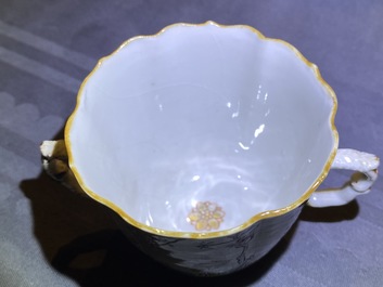 Eight Chinese famille rose cups and saucers, Yongzheng/Qianlong