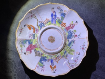 Eight Chinese famille rose cups and saucers, Yongzheng/Qianlong