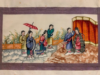 Chinese school, ink and colour on rice paper, Canton, 19th C.: a collection of 39 drawings in six albums