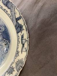 Une assiette en porcelaine de Chine &agrave; d&eacute;cor d'un cerf, Wanli