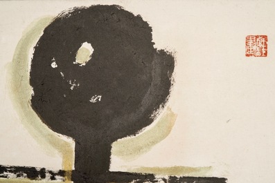 Se Ok Suh (Seok Suh) (Korea, 1929-): Zonder titel, inkt en kleur op papier
