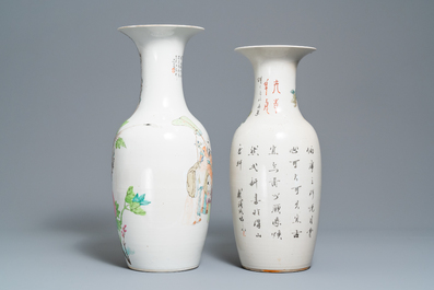 Two Chinese qianjiang cai vases, 19/20th C.