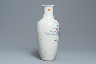 A Chinese famille rose 'immortals' vase, Qianlong mark, Republic