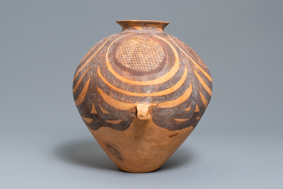 A Chinese pottery vase, Banshan period, Majiayao culture, 2600 to 2300 BC