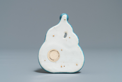 A small Chinese gourd-shaped robin's egg-glazed ink stone, Qianlong