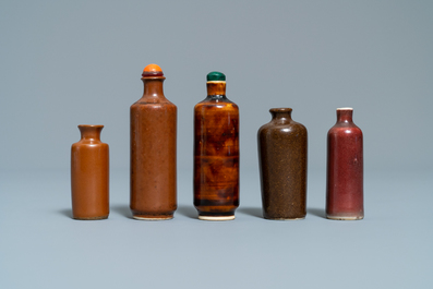 Ten Chinese monochrome snuff bottles, 19/20th C.