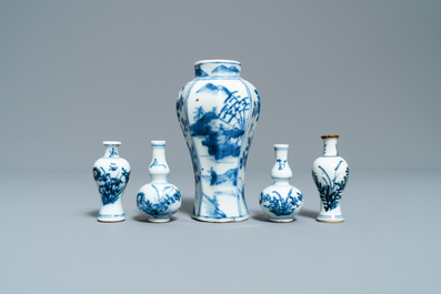 Fifteen various small Chinese vases, Kangxi