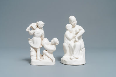 Deux groupes en porcelaine blanc de Chine, &eacute;poque de la R&eacute;volution Culturelle, 20&egrave;me