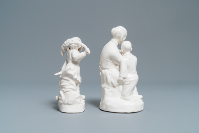 Deux groupes en porcelaine blanc de Chine, &eacute;poque de la R&eacute;volution Culturelle, 20&egrave;me