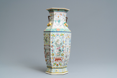 Un vase et un bol en porcelaine de Chine famille rose, 19&egrave;me