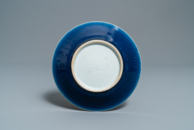 Five Chinese monochrome blue wares, 19/20th C.