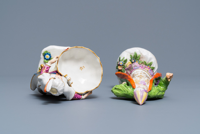 Deux figures orientalistes en porcelaine polychrome, Meissen et Samson, 18/19&egrave;me