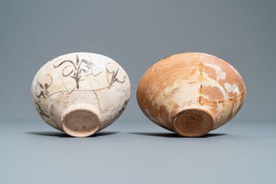 Four various Islamic pottery bowls, Safavid and Raqqa, 14th C. and later