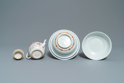 Five Chinese famille rose and iron-red wares, Kangxi/Qianlong