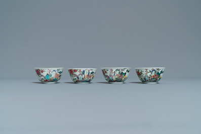 A Chinese famille rose 27-piece tea service with landscape design, Yongzheng/Qianlong