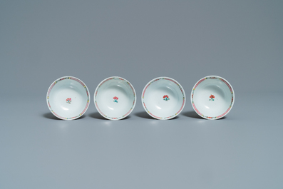 A Chinese famille rose 27-piece tea service with landscape design, Yongzheng/Qianlong