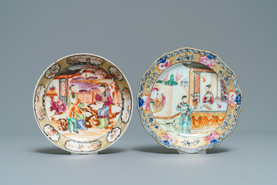 Ten Chinese famille rose 'Mandarin' tea wares, Qianlong