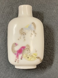 An imperial Chinese famille rose 'Bajuntu' snuff bottle, Daoguang mark and of the period