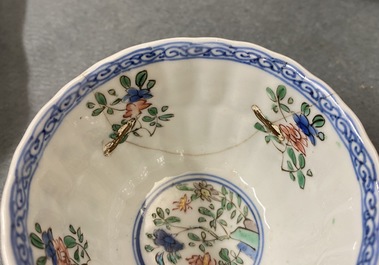 Onze tasses et soucoupes en porcelaine de Chine famille verte, Kangxi