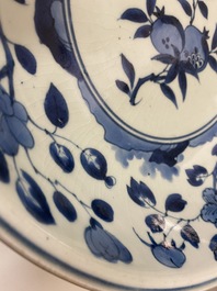 A Japanese blue and white Arita 'pomegranates' dish, Chenghua mark, Edo, 17/18th C.