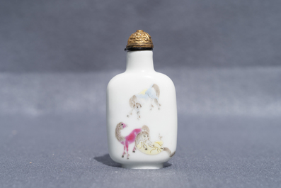 An imperial Chinese famille rose 'Bajuntu' snuff bottle, Daoguang mark and of the period