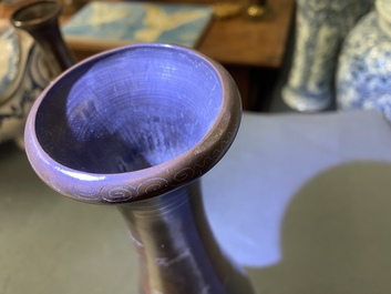 Two Chinese silver- and copper-inlaid bronze vases for the Vietnamese market, 19th/20th C.