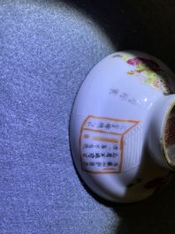 Een Chinese famille rose 'Wu Shuang Pu' dekselkop op schotel, Daoguang merk en periode
