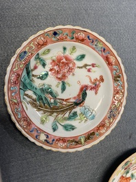 Dix bols et deux soucoupes en porcelaine de Chine famille rose pour le march&eacute; Straits ou Peranakan, 19&egrave;me