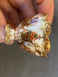 Une paire d'encriers couverts en porcelaine de Meissen &agrave; d&eacute;cor 'Kauffahrtei', Allemagne, 18&egrave;me