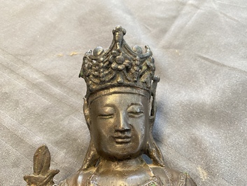 A Chinese bronze figure of Buddha, 18th C.