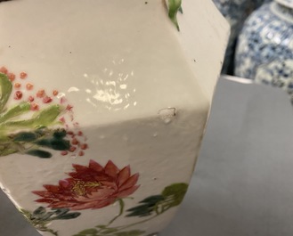 Trois vases en porcelaine de Chine qianjiang cai, 19/20&egrave;me