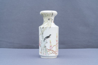 A Chinese qianjiang cai vase, signed Zhang Ying, 19/20th C.