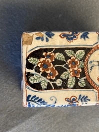 A rare black Dutch Delft tea caddy, early 18th C.